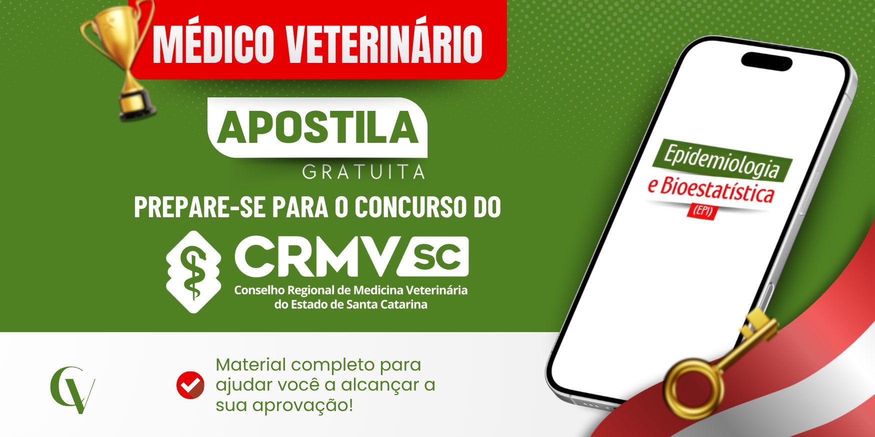Banner de apostila gratuita para o concurso CRMV-SC.