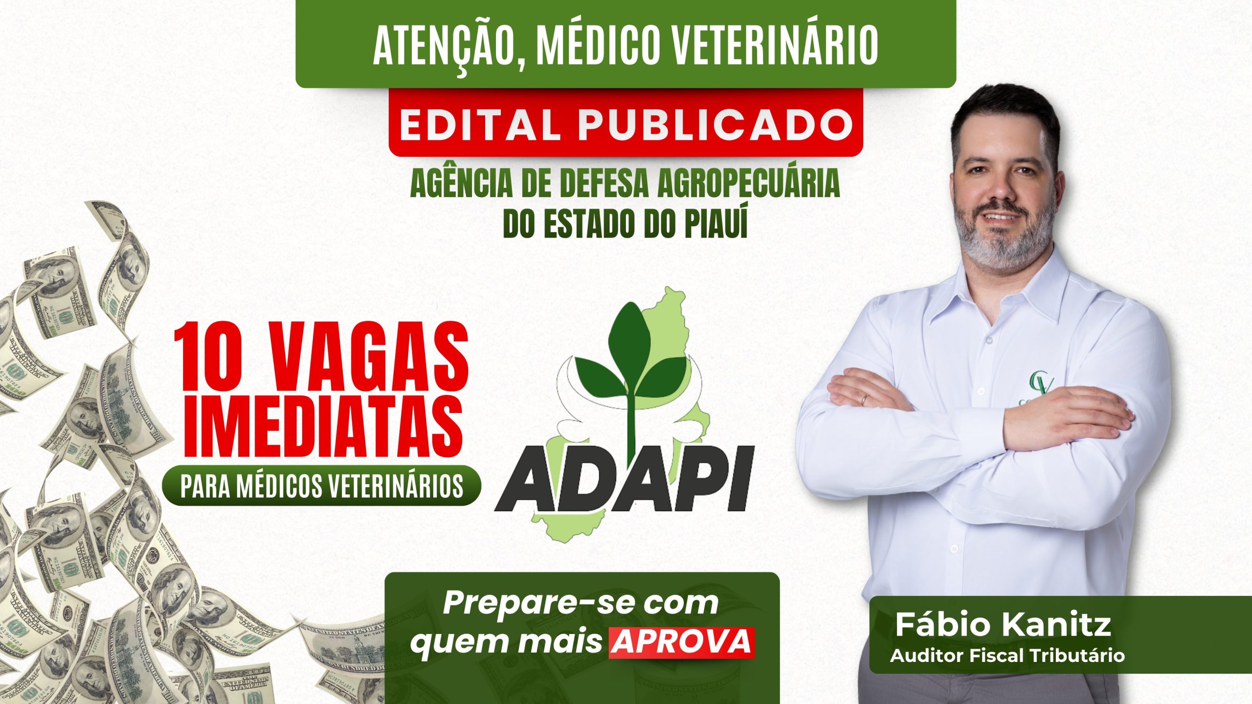 Concurso público da ADAPI tem edital publicado, com oportunidades para médicos veterinários.