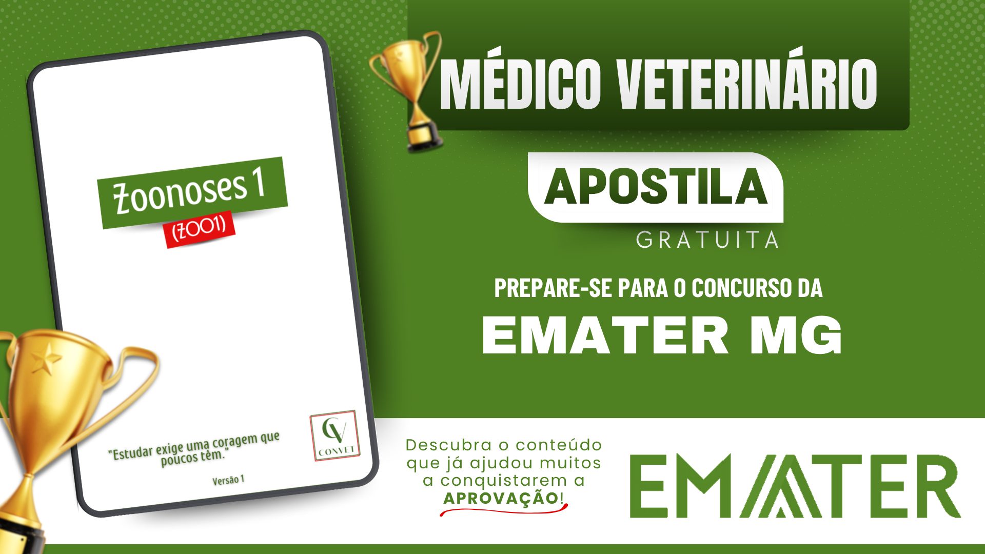 Banner de apostila gratuita para o concurso da EMATER MG