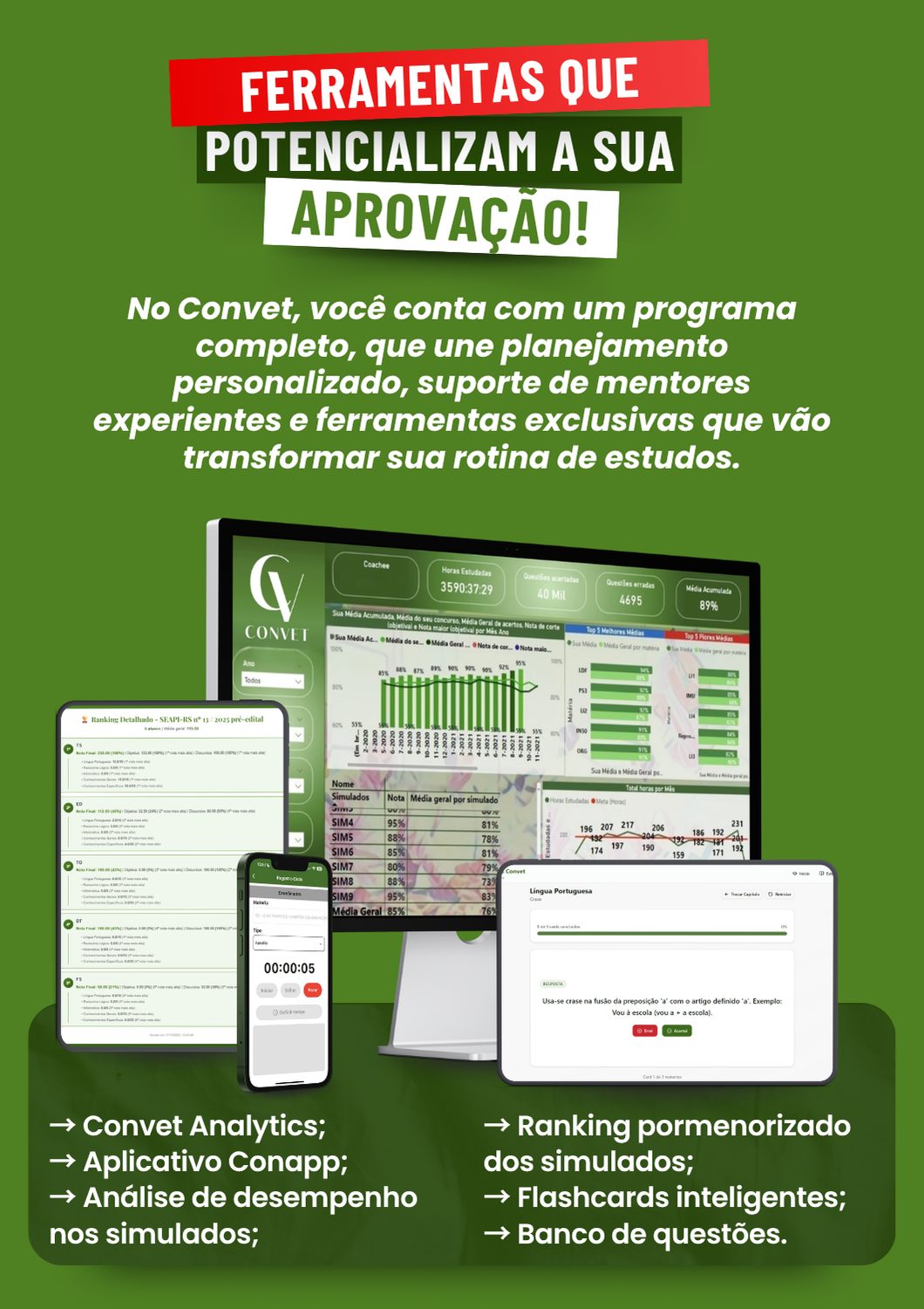 Diferenciais do programa preparatório CONVET para concursos de médico veterinário