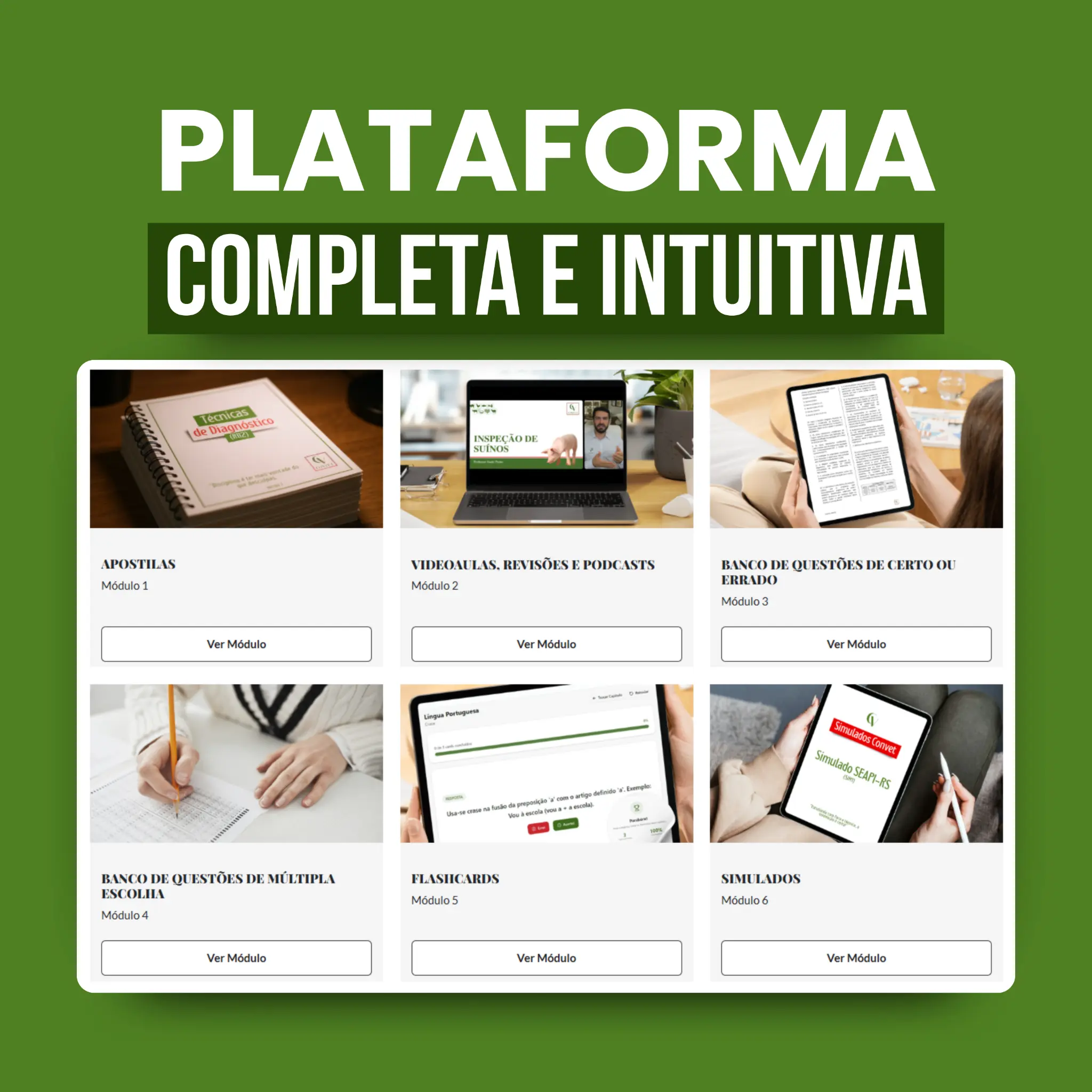 Plataforma de estudos CONVET - Videoaulas, questões comentadas, simulados e aplicativo mobile
