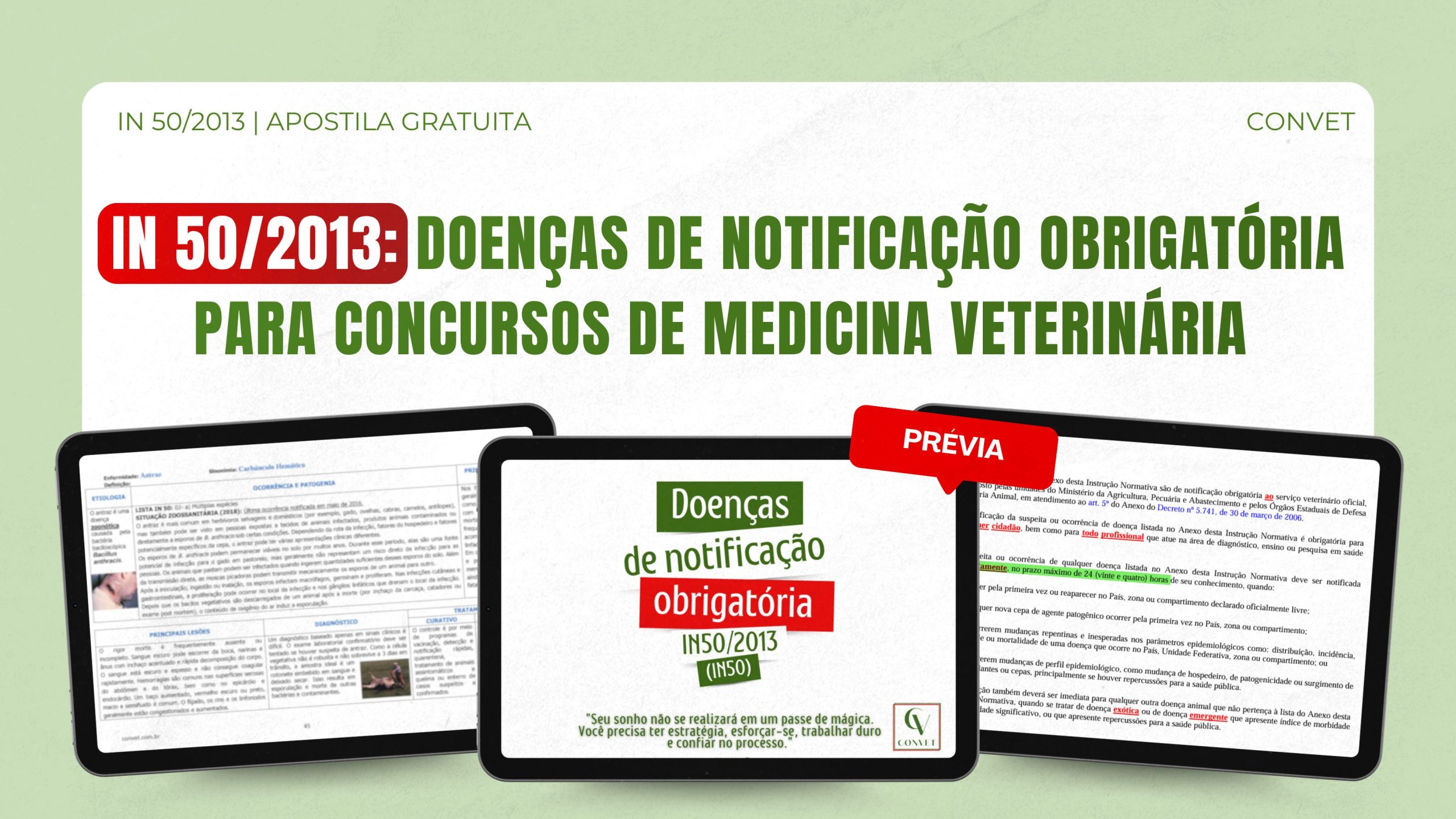 IN 50/2013: doenças de notificação obrigatória para concursos de medicina veterinária