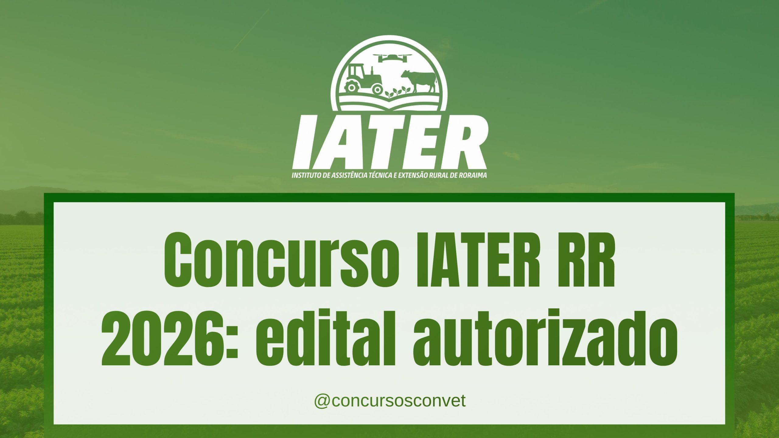 Concurso IATER RR 2026: edital autorizado
