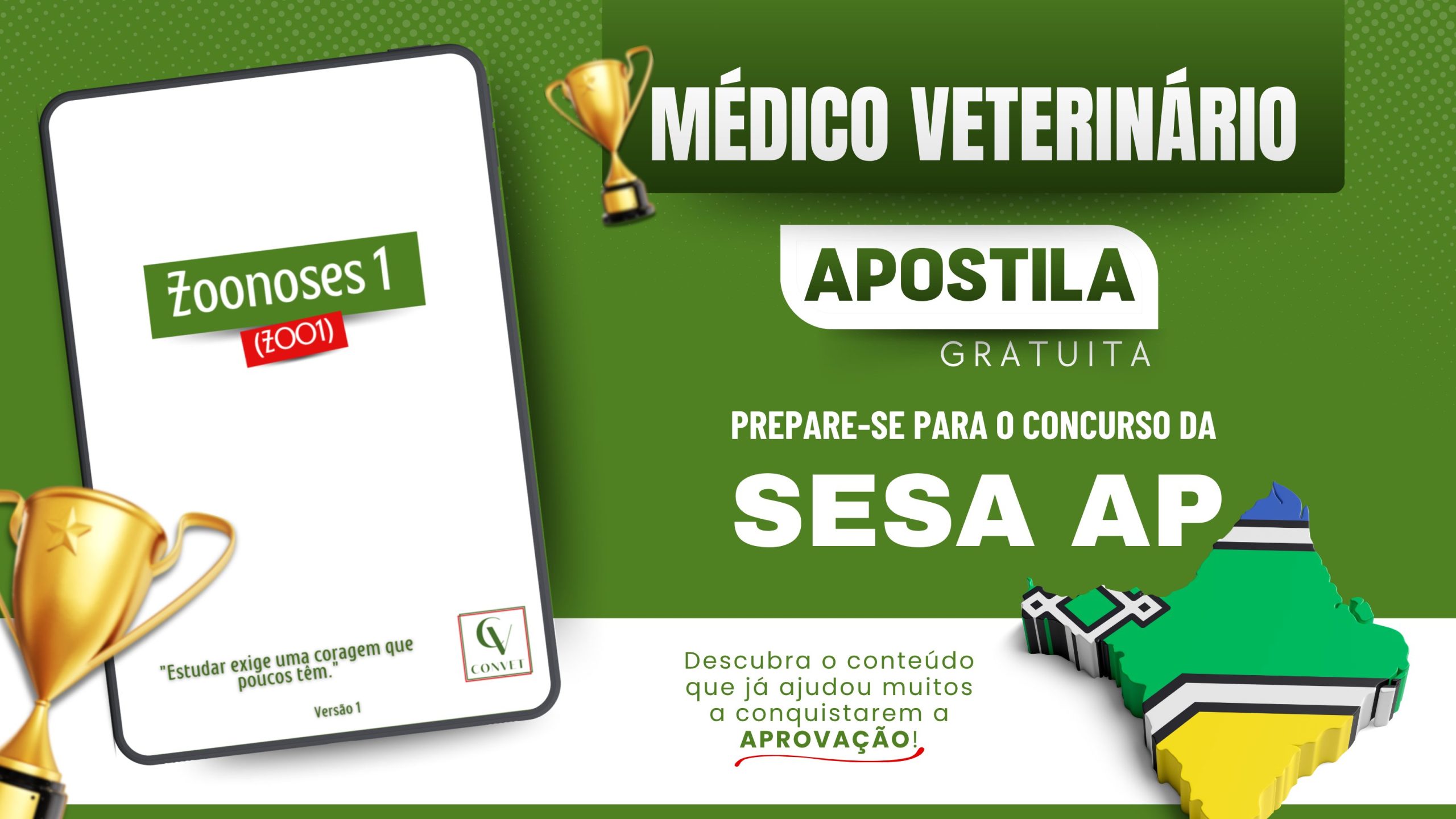 Banner de apostila gratuita para o concurso do SESA AP.