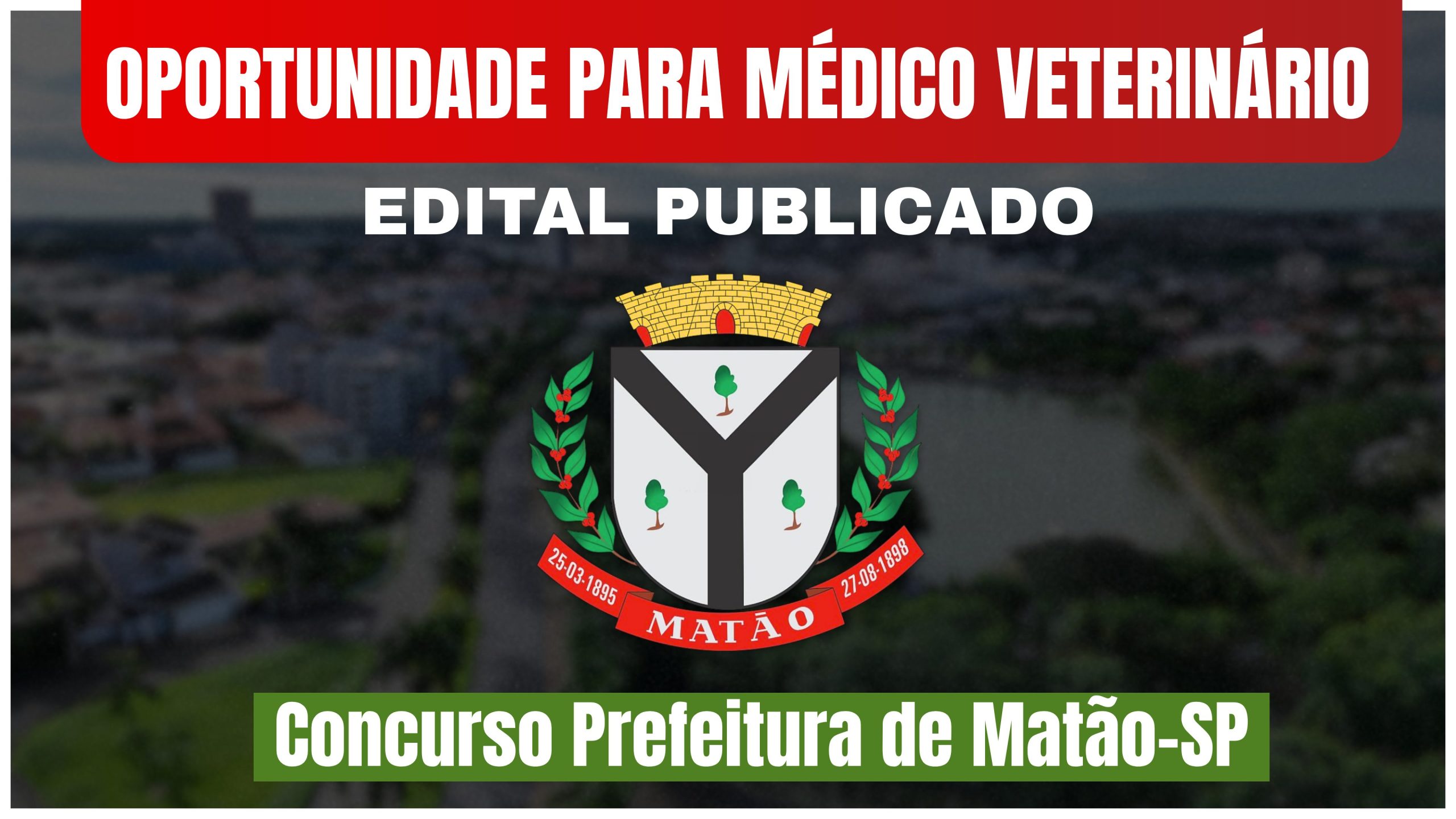 Concurso público em Matão SP com excelente oportunidade para médicos veterinários!