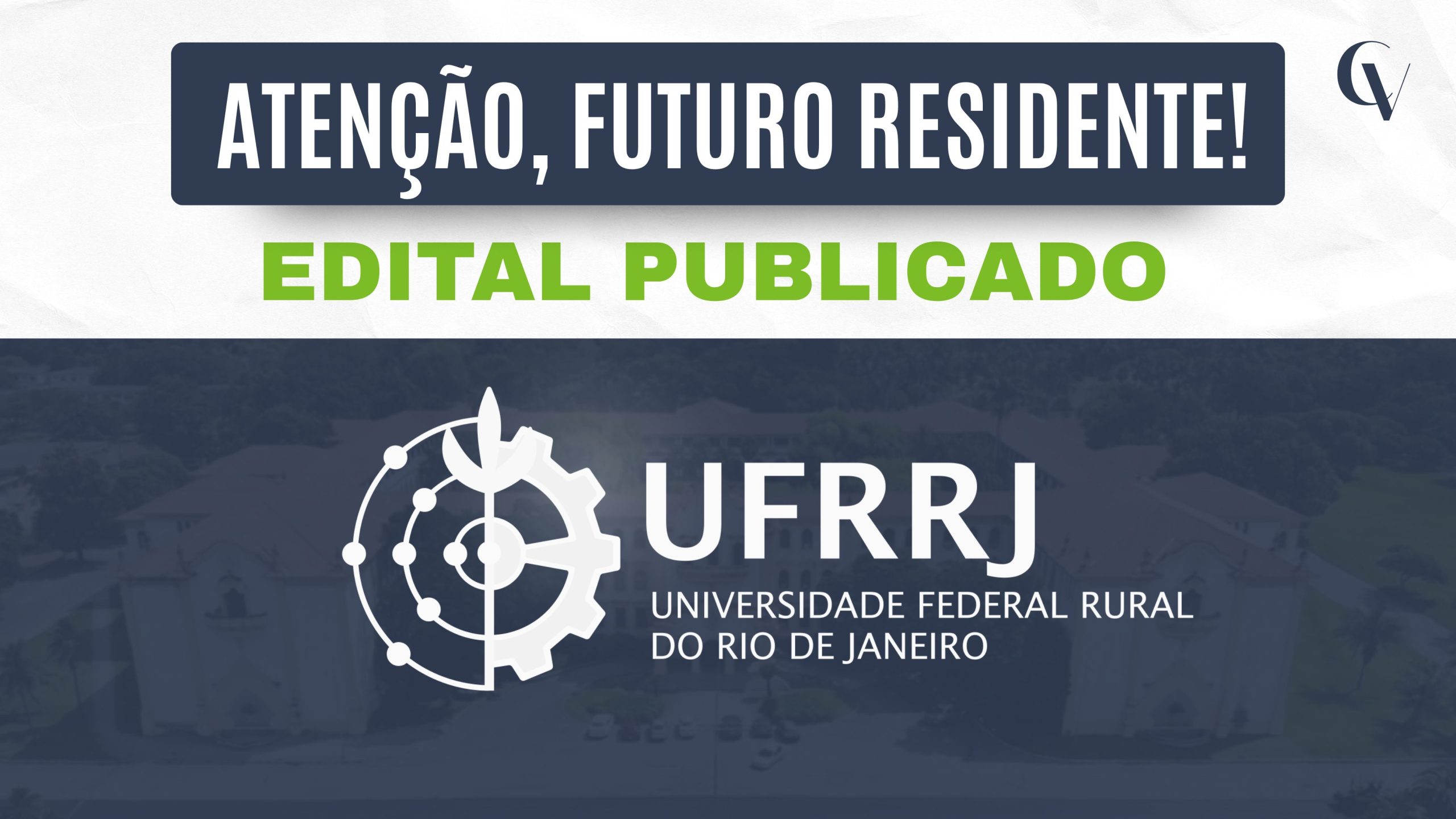 Banner de divulgação do edital de Residência em Medicina Veterinária da UFRRJ.